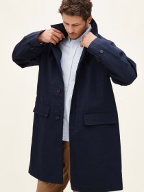 Bonded cotton mac - navy