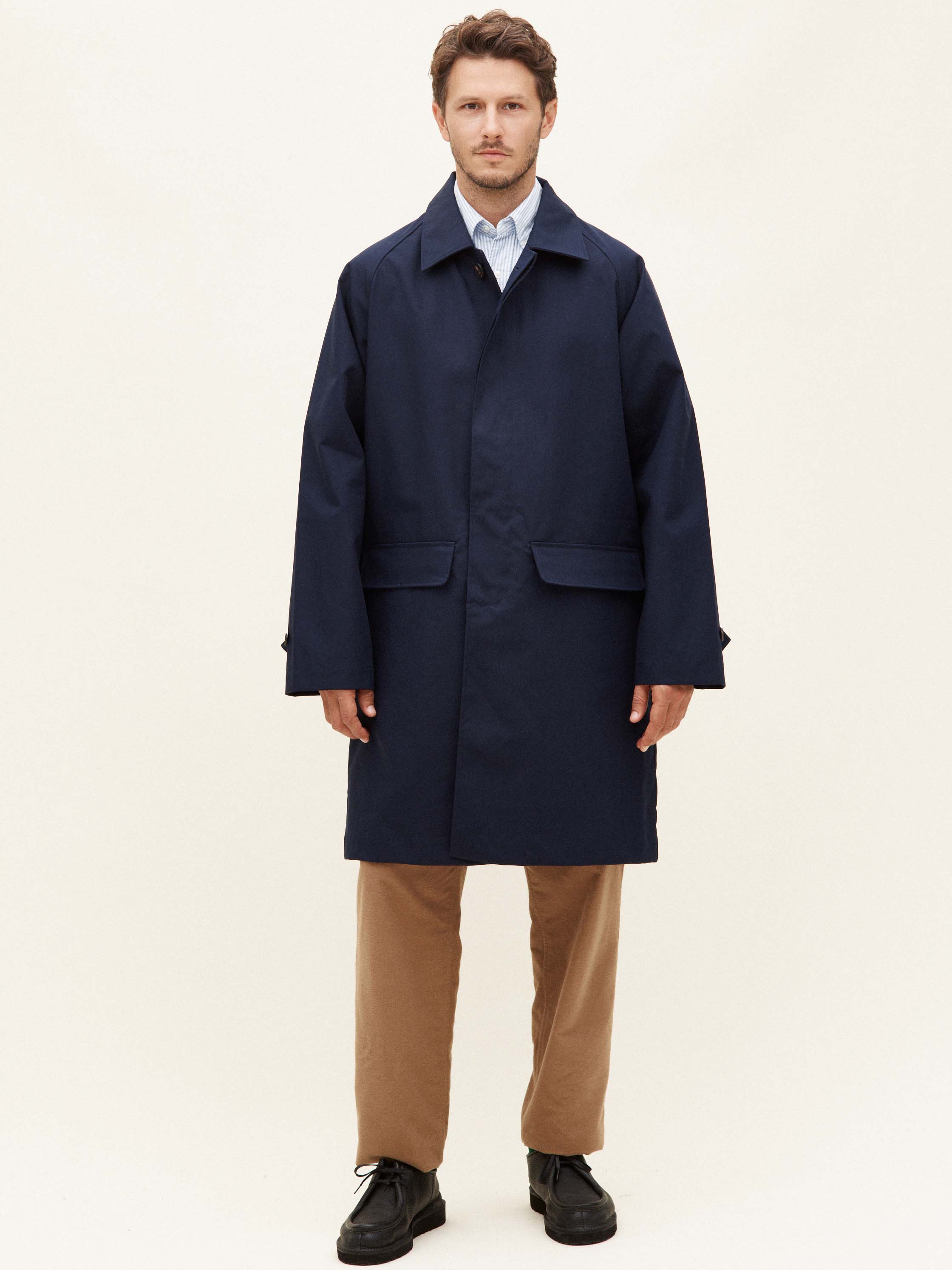 Bonded cotton mac - navy