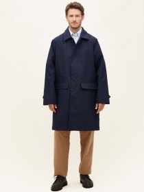 Bonded cotton mac - navy