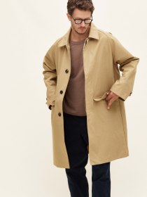 Bonded cotton mac - khaki