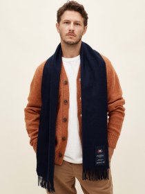 Wool cashmere scarf - navy