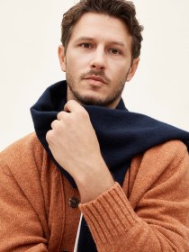 Wool cashmere scarf - navy