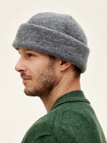 Wool watch cap - grey melange