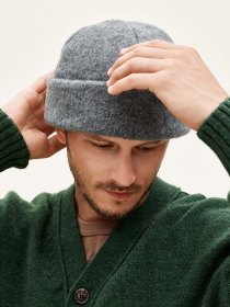 Wool watch cap - grey melange