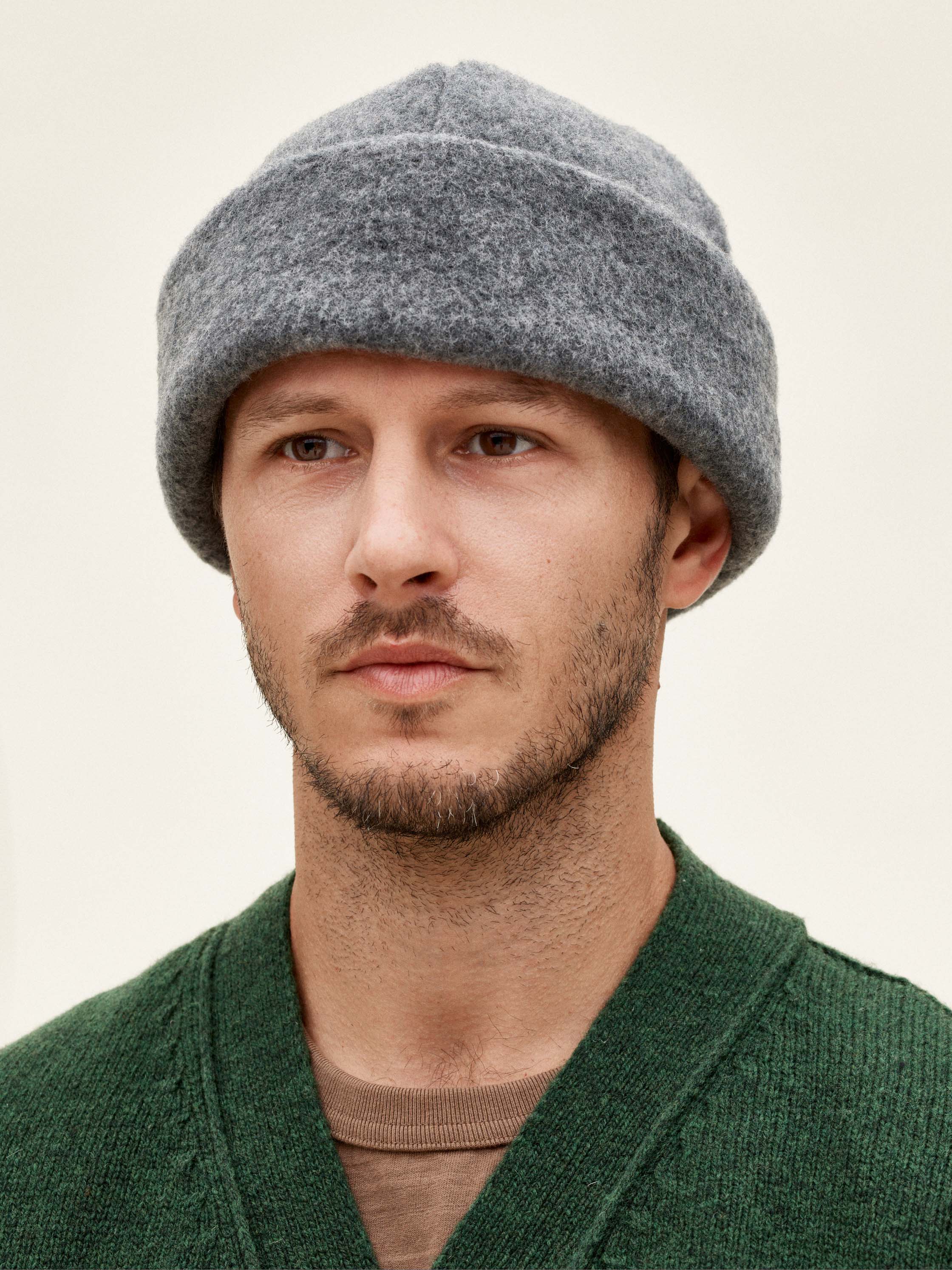 Wool watch cap - grey melange