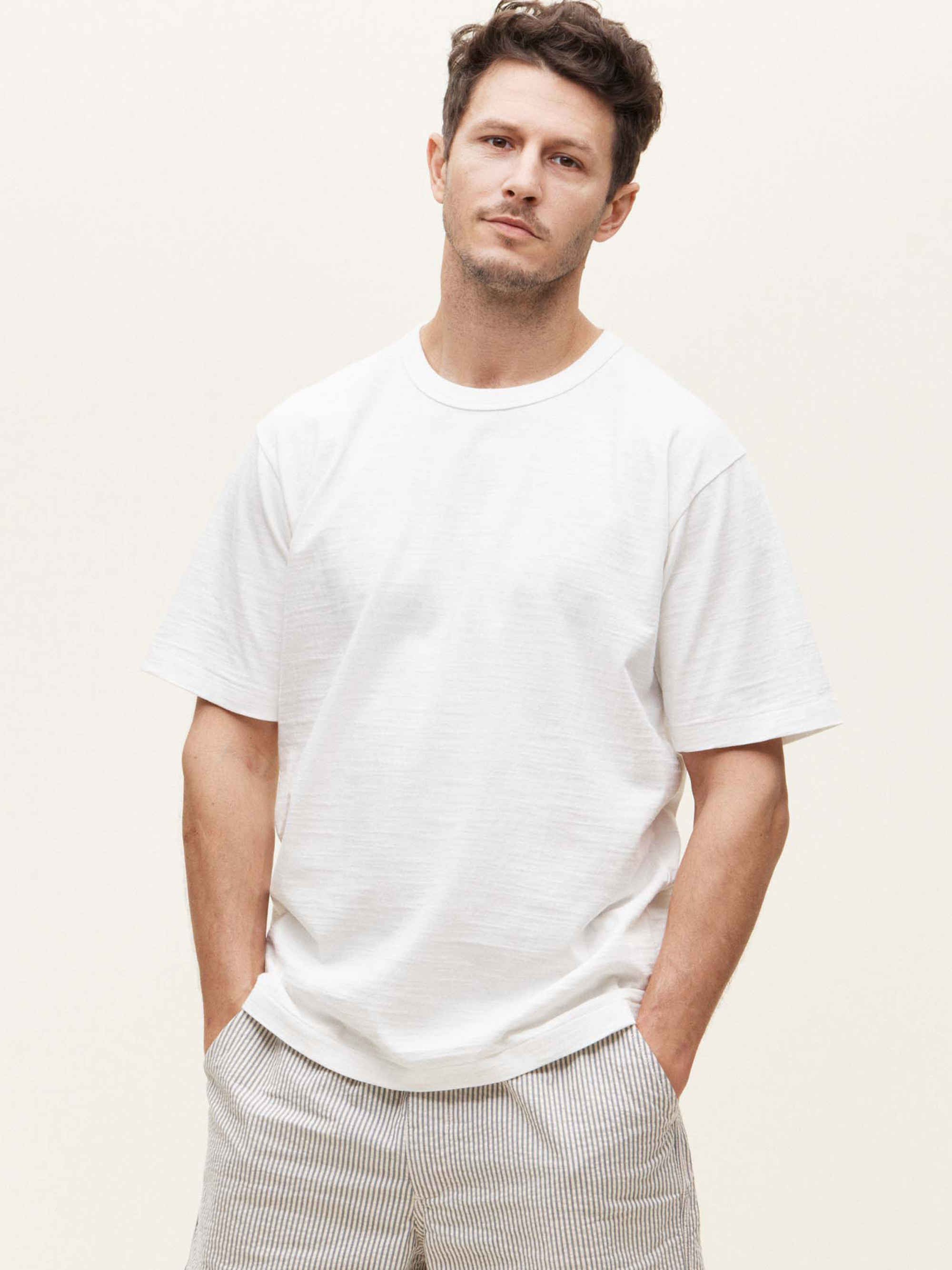 Slub-yarn T-shirt - white