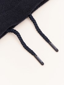 Half zip boiled wool pullover - navy