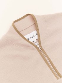 Half zip boiled wool pullover - crema