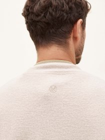 Half zip boiled wool pullover - crema