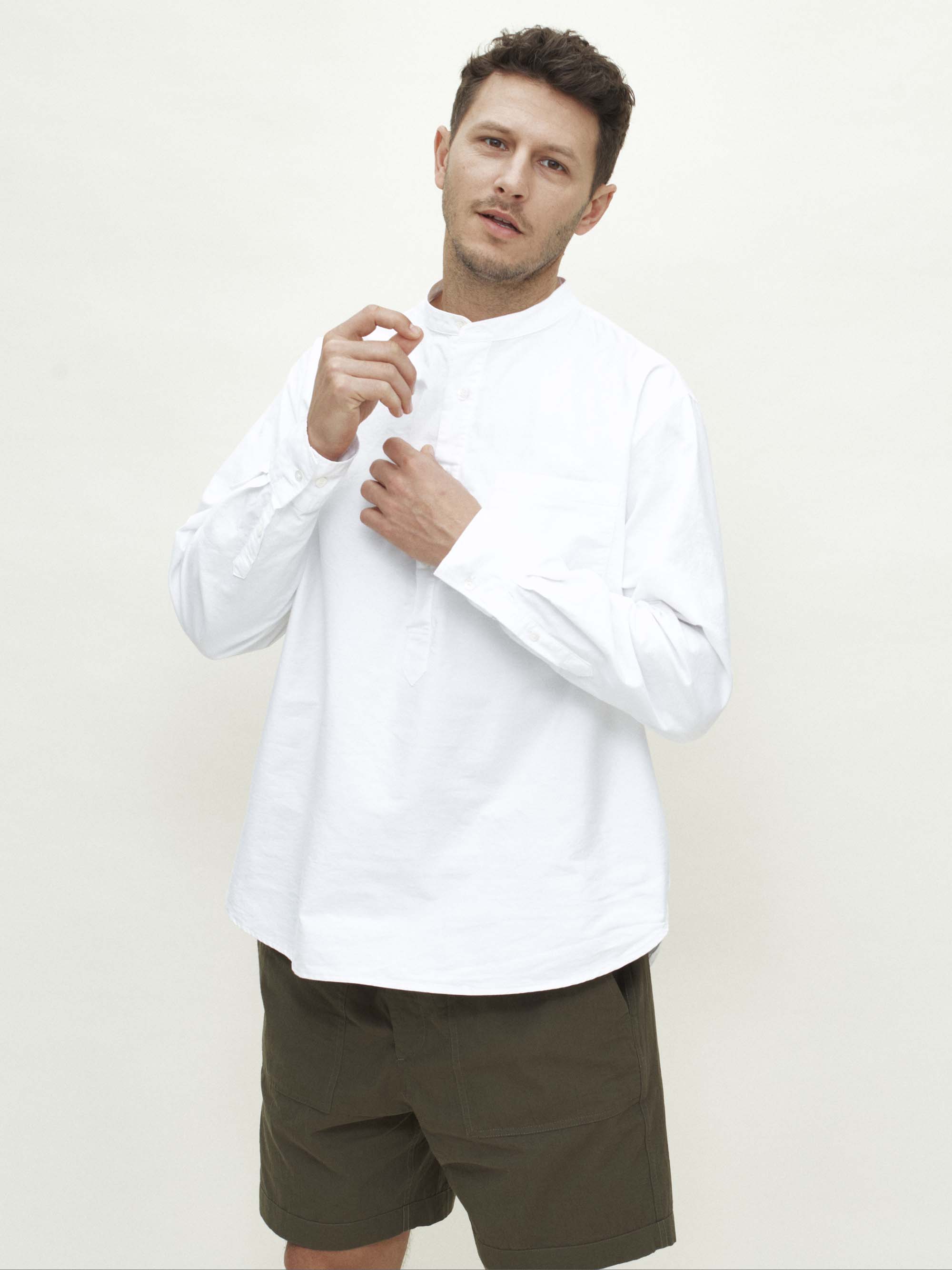 Oxford popover shirt  - white