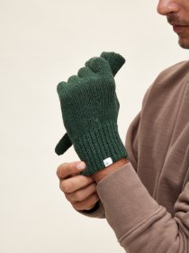 Spanish merino gloves - garden green