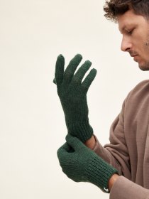 Spanish merino gloves - garden green