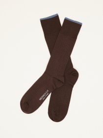 Cotton ribbed socks - brown