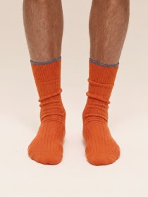 Cotton ribbed socks - orange