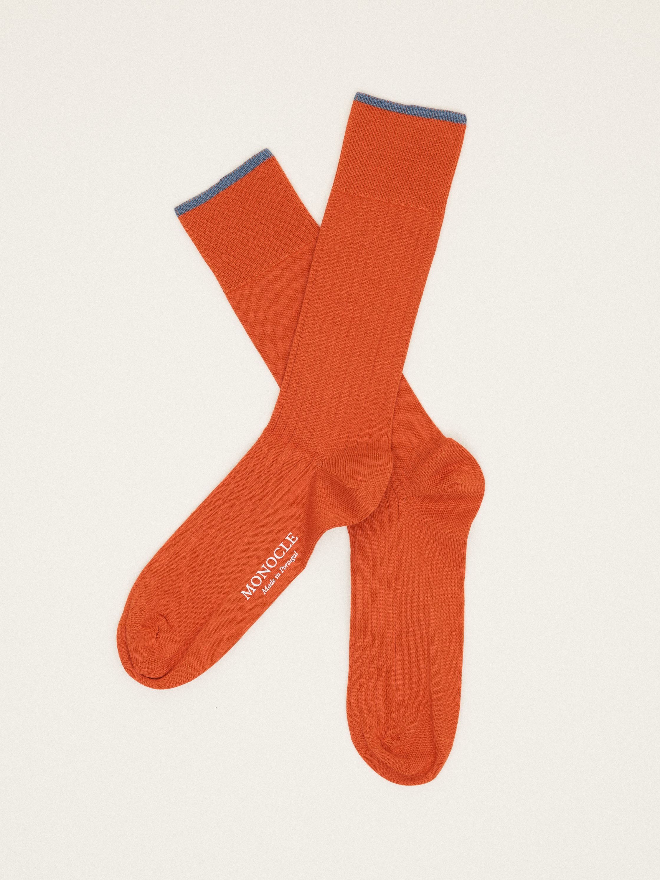 Cotton ribbed socks - orange