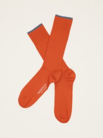 Cotton ribbed socks - orange
