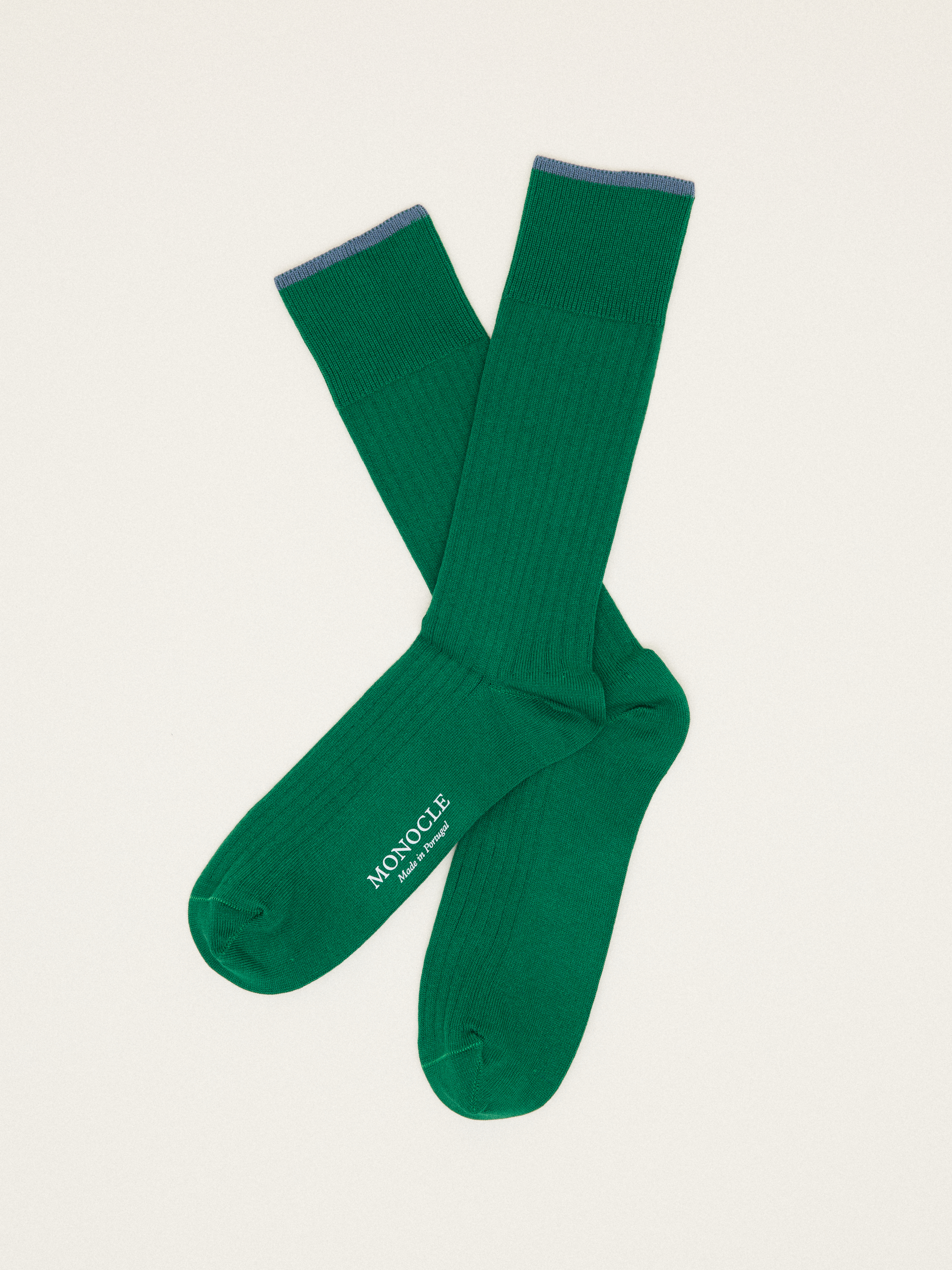 Cotton ribbed socks - garden green
