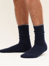 Wool-cashmere socks - navy