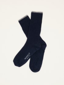 Wool-cashmere socks - navy