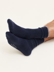 Wool-cashmere socks - navy