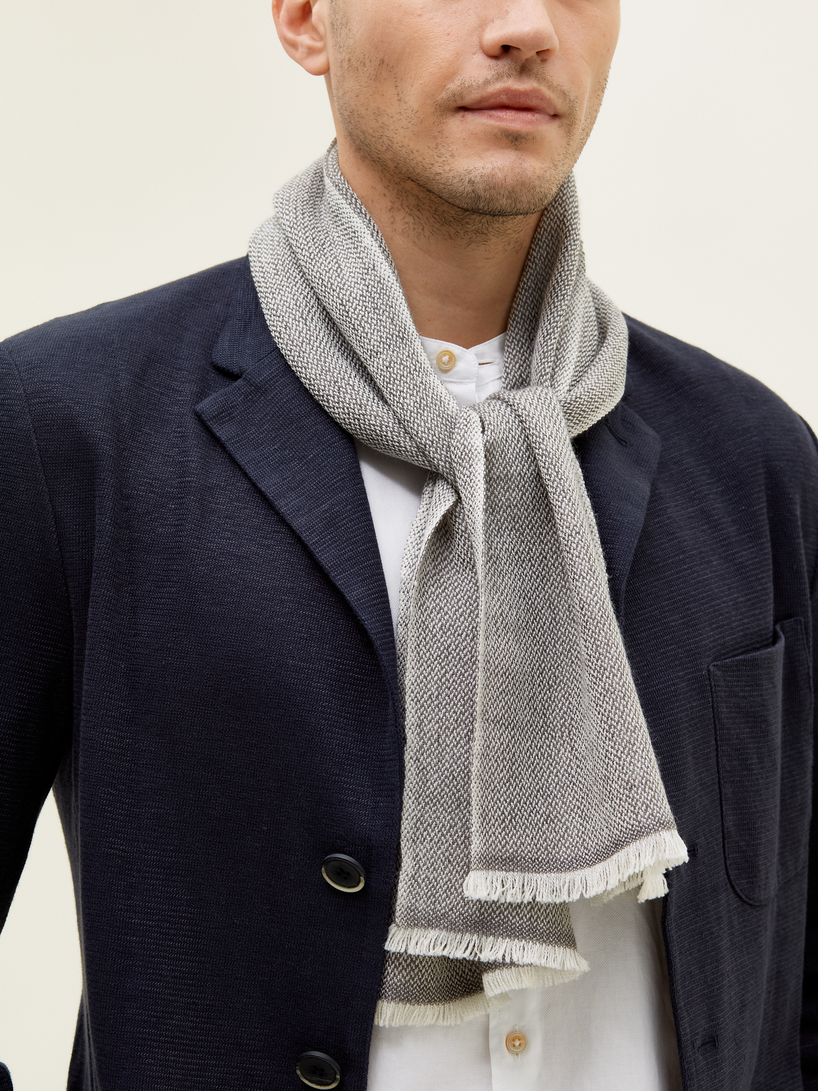 Narrow merino wool scarf