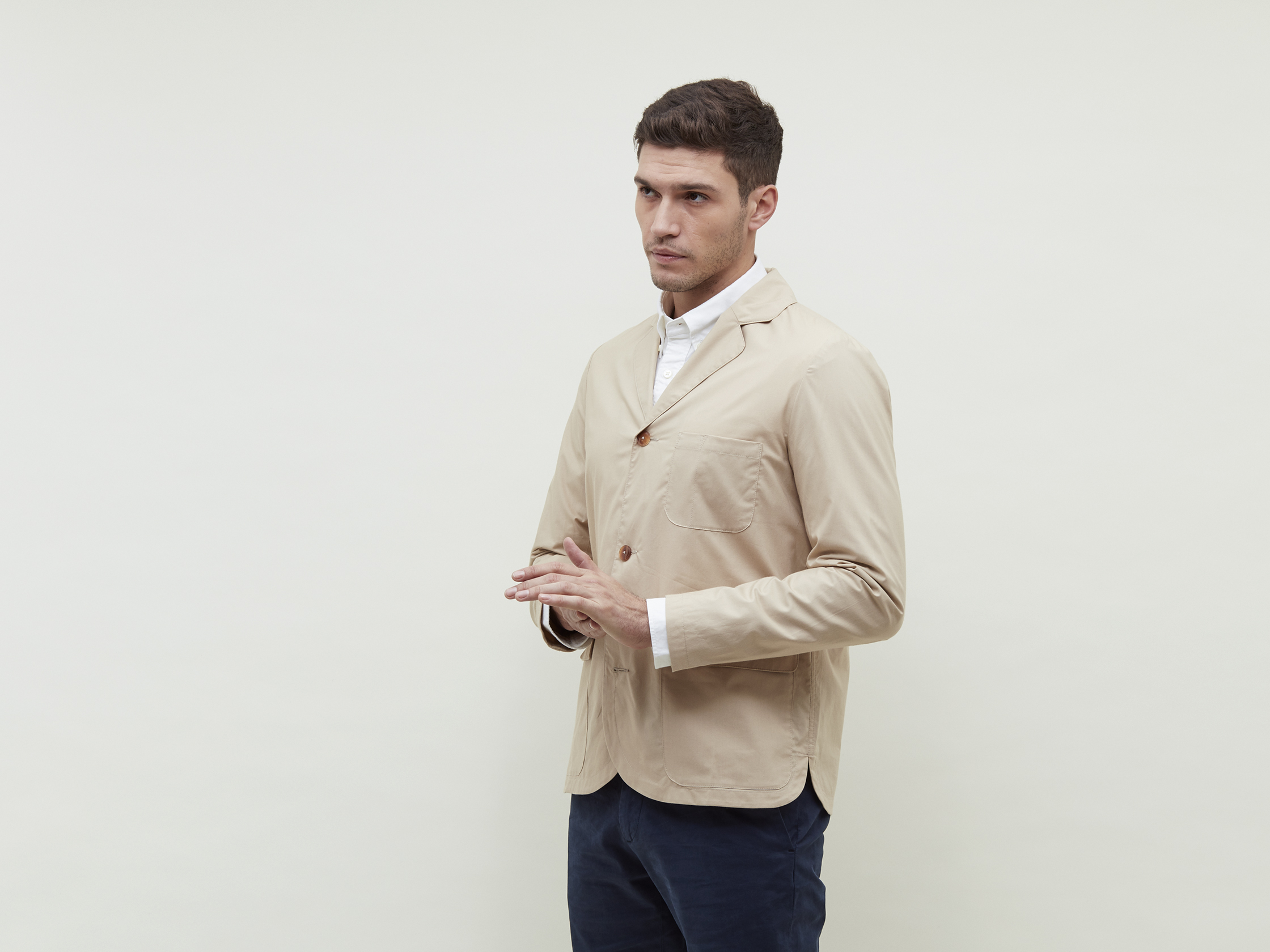 Deconstructed cotton blazer