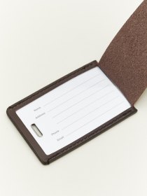 Leather luggage tag