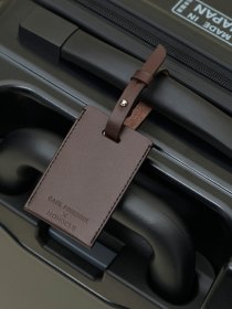 Leather luggage tag
