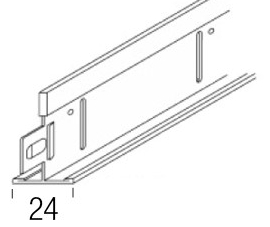 Geipel Hoofdprofiel T-24 3700mm Zwart (25st/pk)