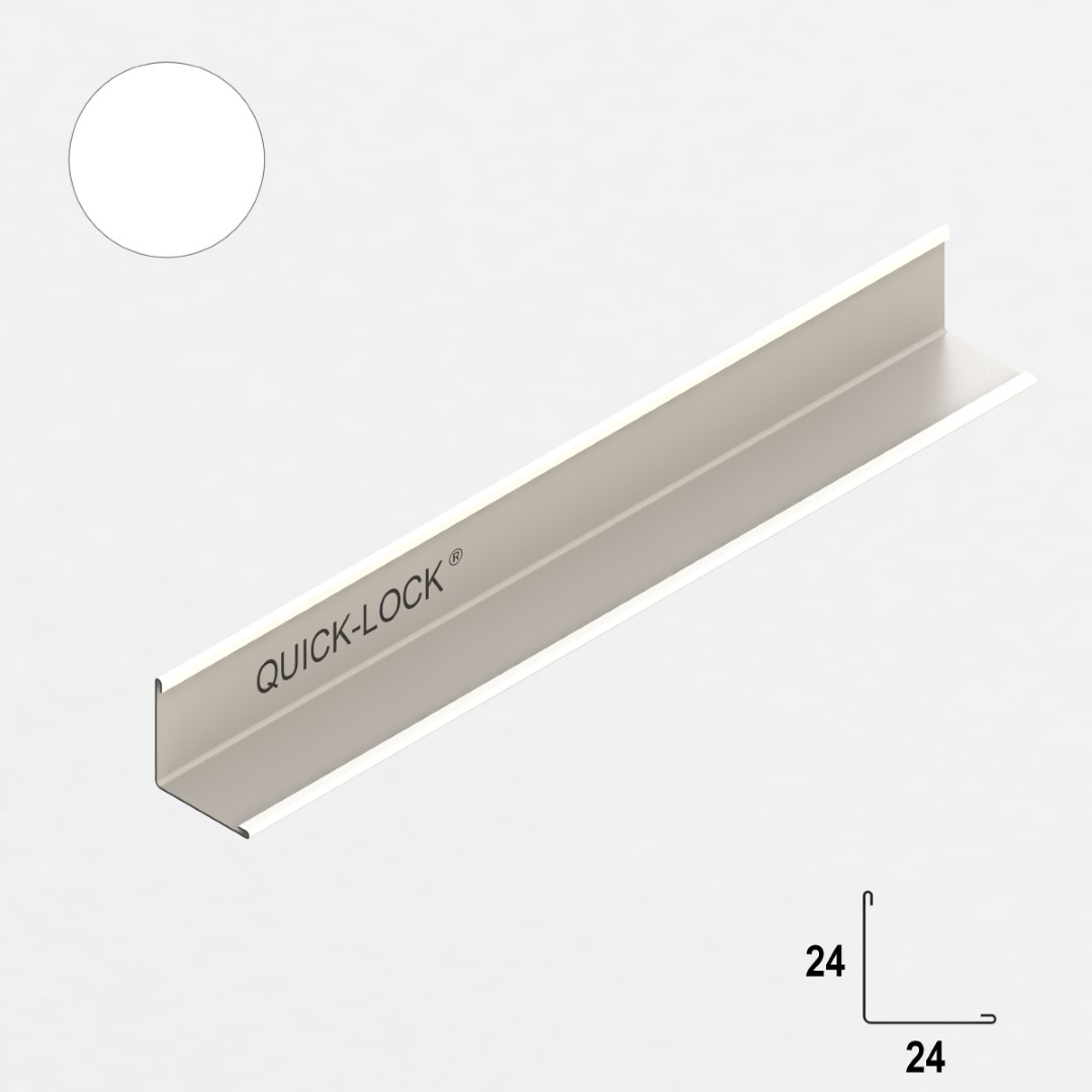 Api Hoeklijn 24x24 mm 3000 mm Sneeuwwit (30 st/pk)