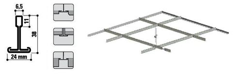 Chicago Metallic Corrosiewerend D852 T24 Tussenrofiel 600 mm Wit (75 st/pk)