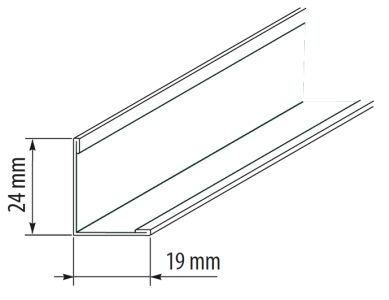 Geipel Hoeklijn 24x24mm 3000mm Ral 9006 (30st/pk)