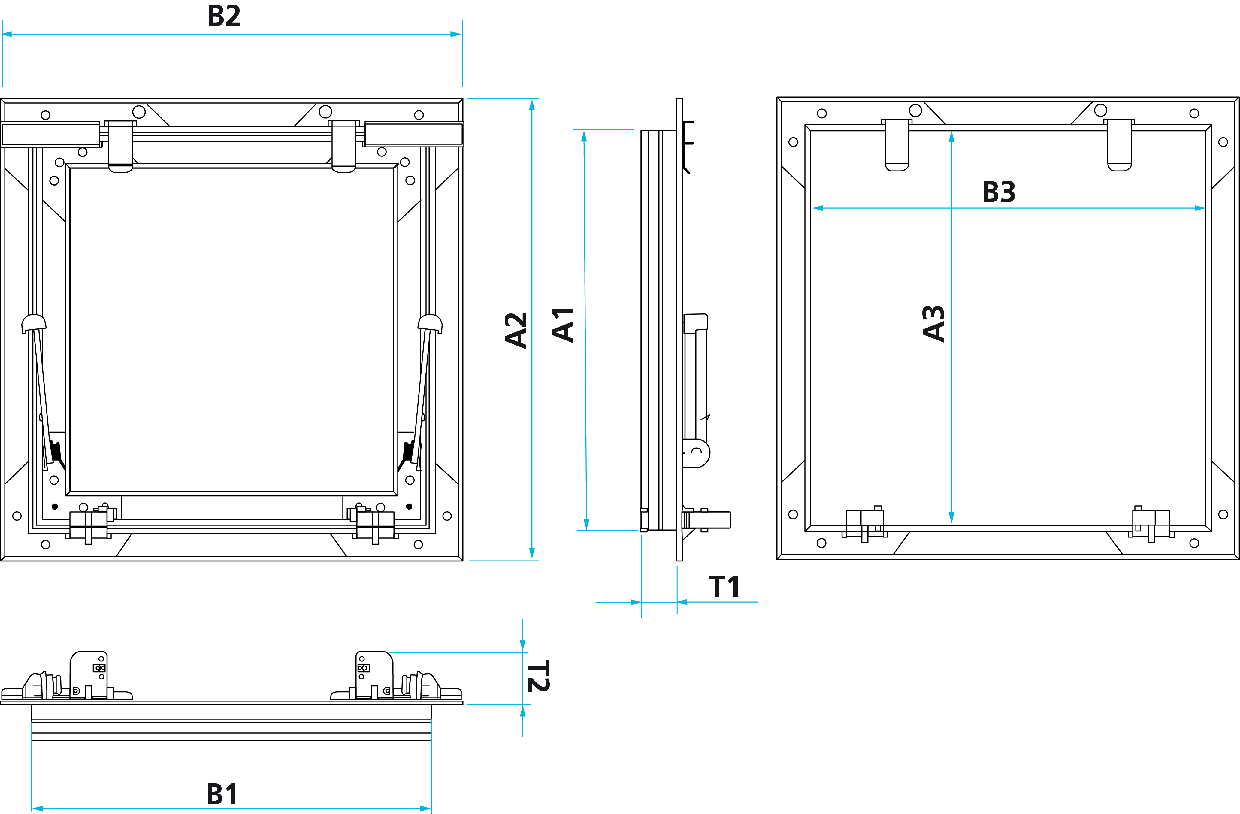 Inspectieluik Alumatic Light tbv 25mm inleg 400x400 mm