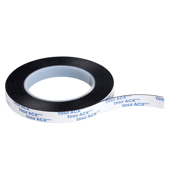 Volglastape tbv plakstrip, kleur: zwart (6 mm x 25 m1)