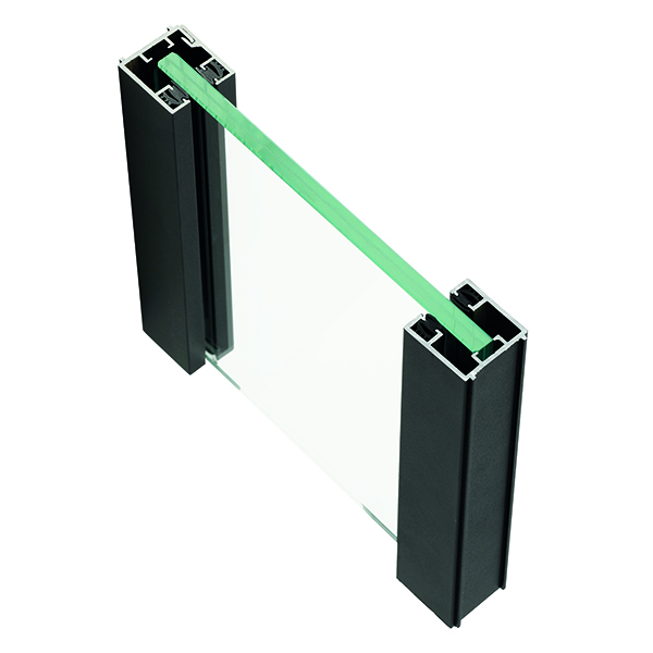 Obi 600 Vloer/Gevel profiel tbv enkele glaswand tbv 55.2 glas Ralkleur ntb 3000 mm