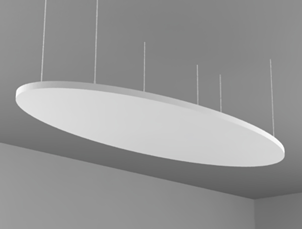 Ecophon Solo Ellipse, White Frost, 2400x1000x40mm