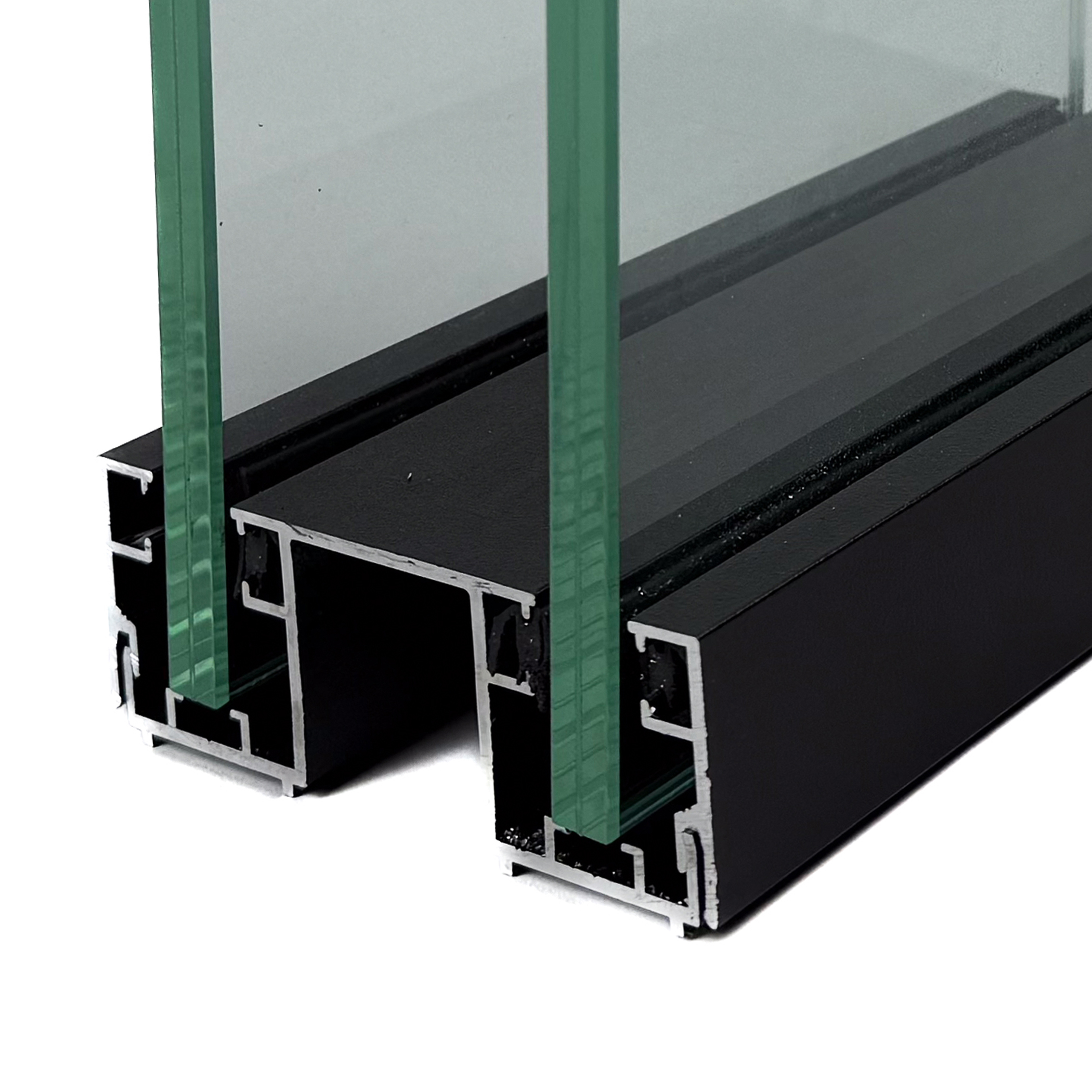 Obi 800 Vloer/Gevel profiel tbv dubbele glaswand 100 mm met 55.2 glas Ral ntb 4000 mm