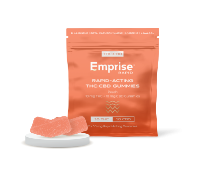 Peach 10 mg THC : 10 mg CBD Gummies (2pc)
