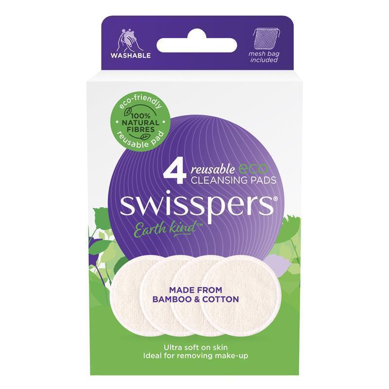 Swisspers Earth Kind Reusable Eco Cleansing Pads 4 Pack