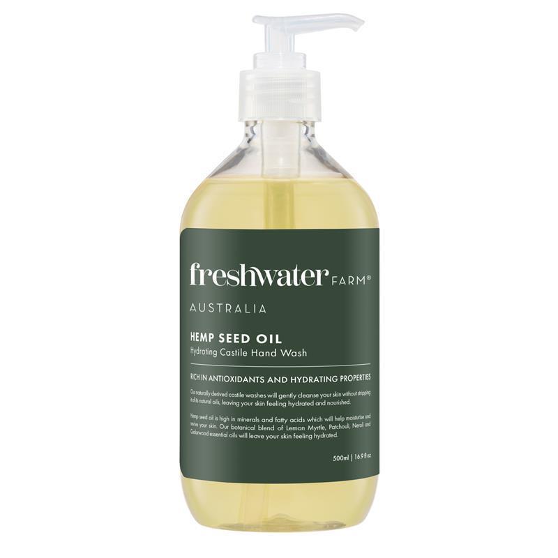 Freshwater Farm Australia Hemp Seed Oil Hydrating Castile Hand Wash 500ml