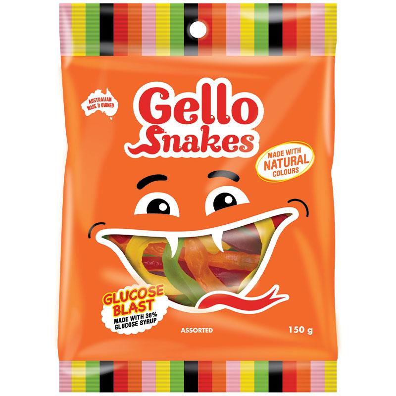 Gello Snakes Assorted 150g