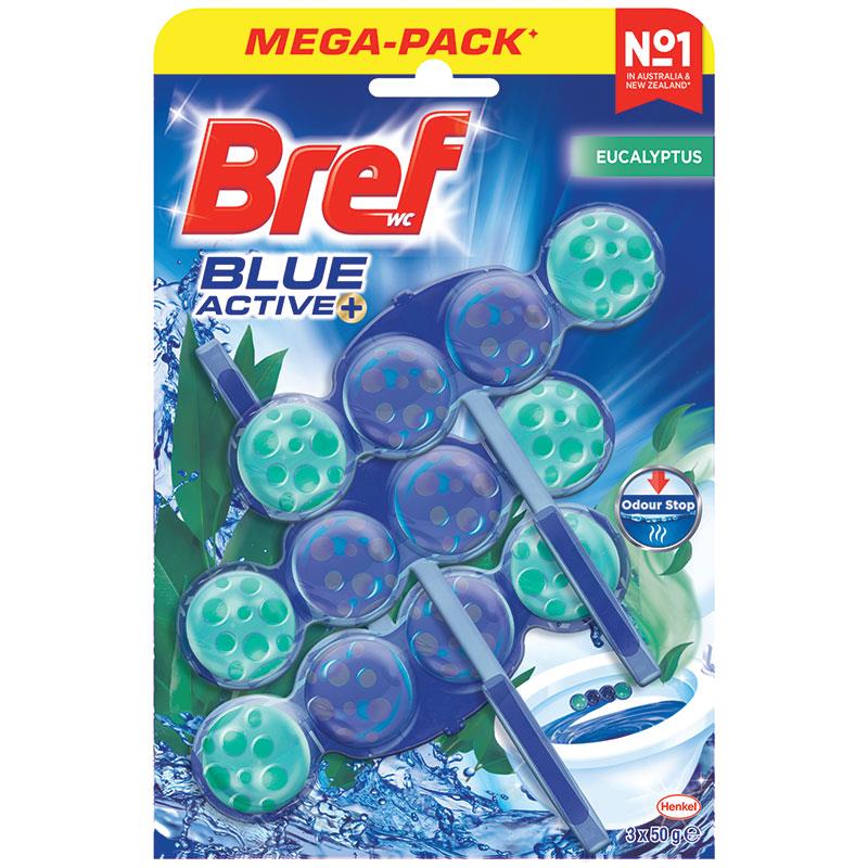 Bref Blue Active Eucalyptus Toilet Cleaner Block 50g x 3 Pack