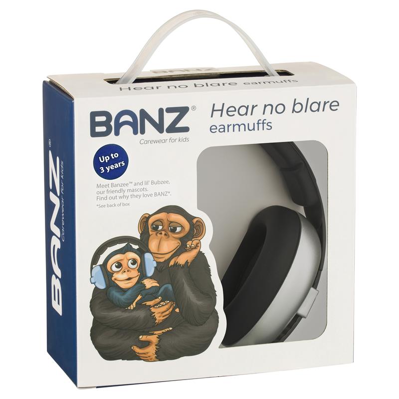 Banz Ear Muffs Mini 3+ Months to 2 Years Silver