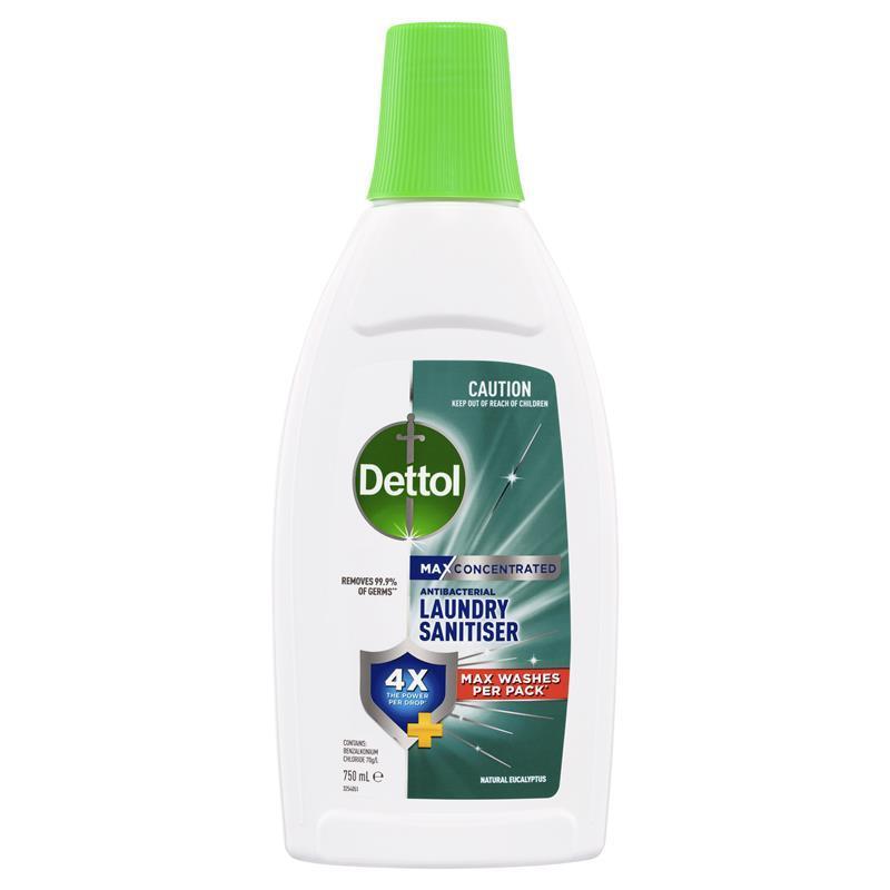 Dettol Max Concentrated Antibacterial Laundry Sanitiser Natural Eucalyptus 750ml