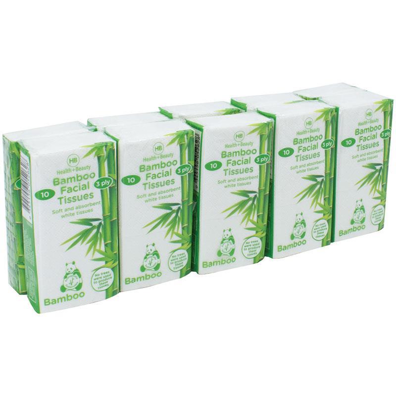Health & Beauty Bamboo Pocket Tissues 10 Pack 3 Ply