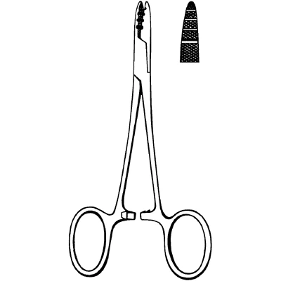 Sklar Merit Abbey Needle Holder, 5 in, Serrated