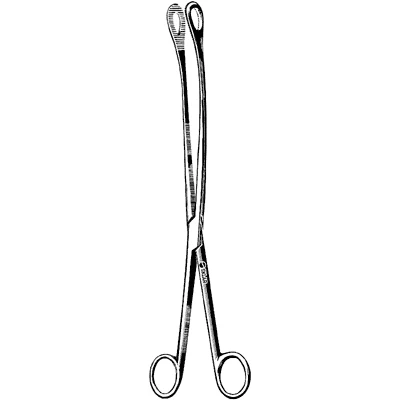 Sklar Kelly Placenta Forceps, Curved 12 Inch