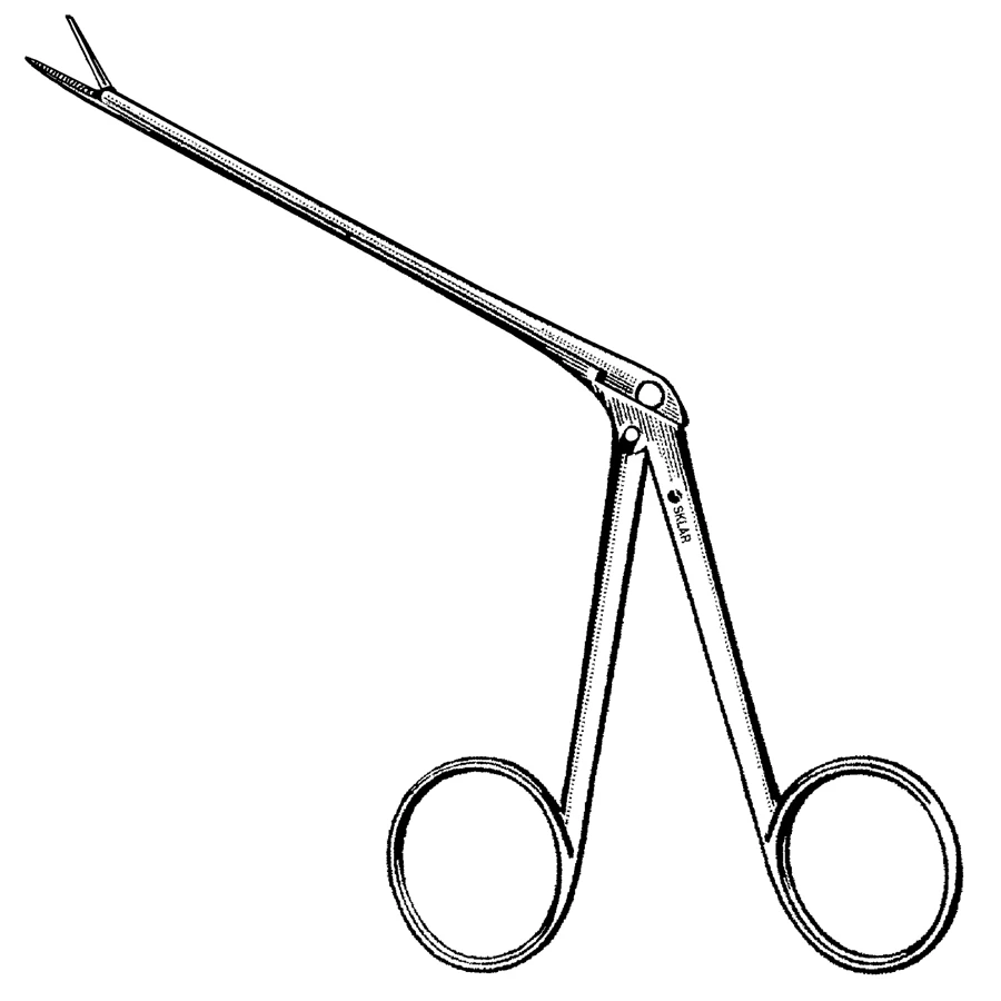 Sklar Alligator Micro Ear Forceps, Curved Upward