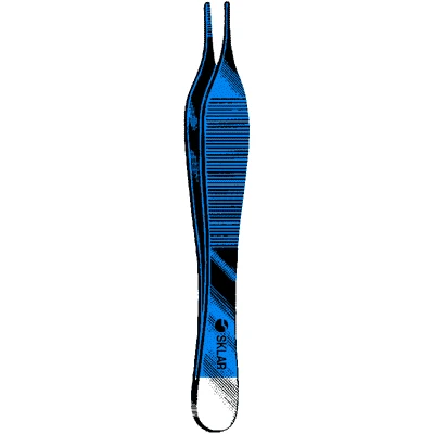 Sklar Blue Adson Dressing Forceps, Straight Serrated