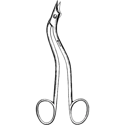Sklar Heath Suture Scissors, Serrated, S-Curved